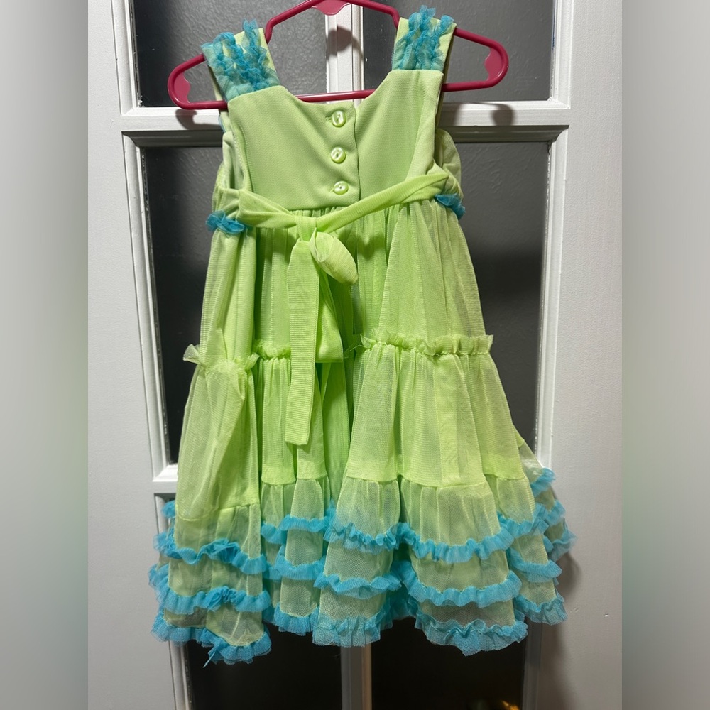 Jona Michelle Green and Blue Ruffle Dress - Picture 2 of 3